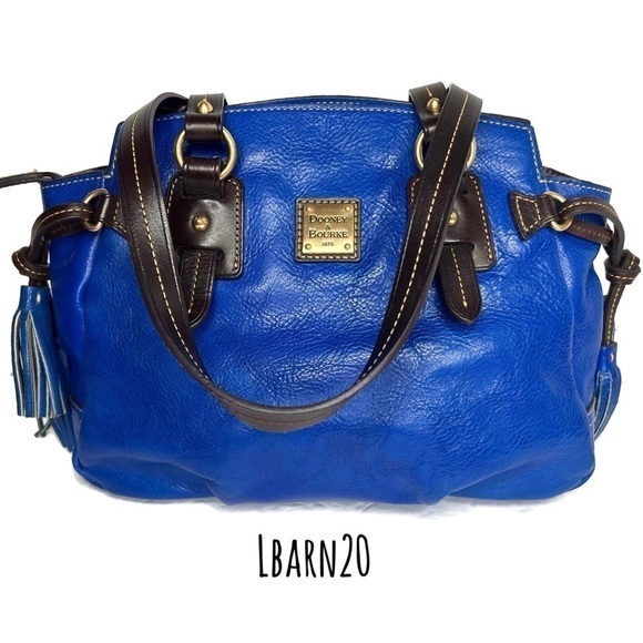 Dooney and Bourke DB Royal Blue Toledo Leather Wing Strap Satchel Florentine Bag - Picture 6 of 14